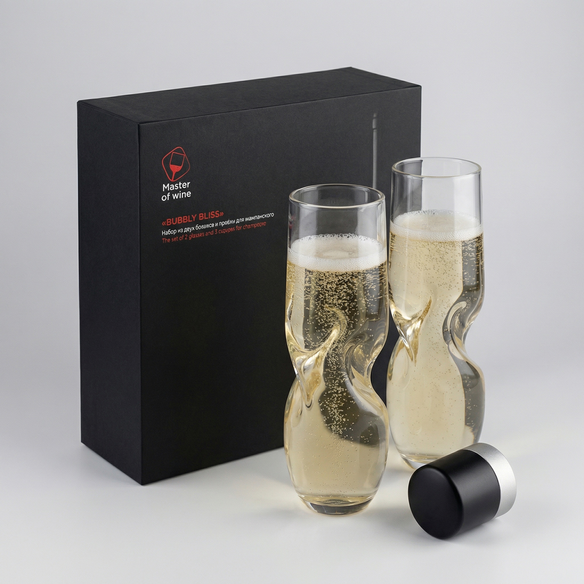 Набор из двух бокалов и пробки для шампанского «Bubbly Bliss»