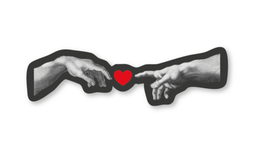 Стикер с лаком №13 Сотворение сердечка