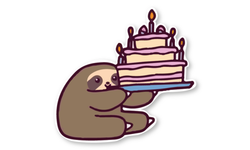 Стикер с лаком №40 Ленивец