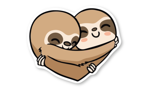 Стикер с лаком №37 Ленивцы