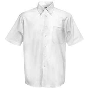 Рубашка "Short Sleeve Oxford Shirt", белый, 70% х/б, 30% п/э, 130 г/м2