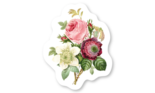 Стикер с лаком №10 Цветы
