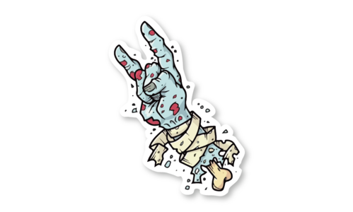 Стикер с лаком №2 Зомби