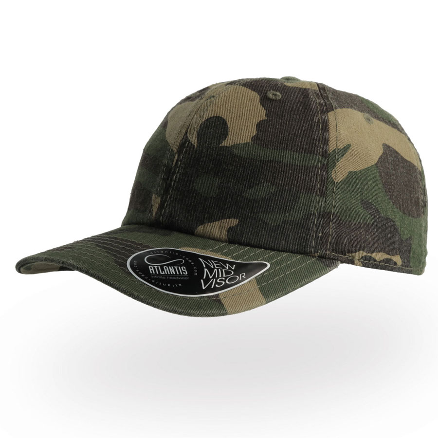 Бейсболка "DAD HAT", камуфляж,  6 клиньев, 100% хлопок, 280грм2, металлическая застежка