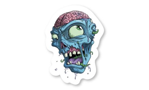 Стикер с лаком №25 Зомби