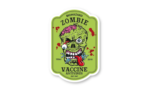 Стикер с лаком №20 Зомби