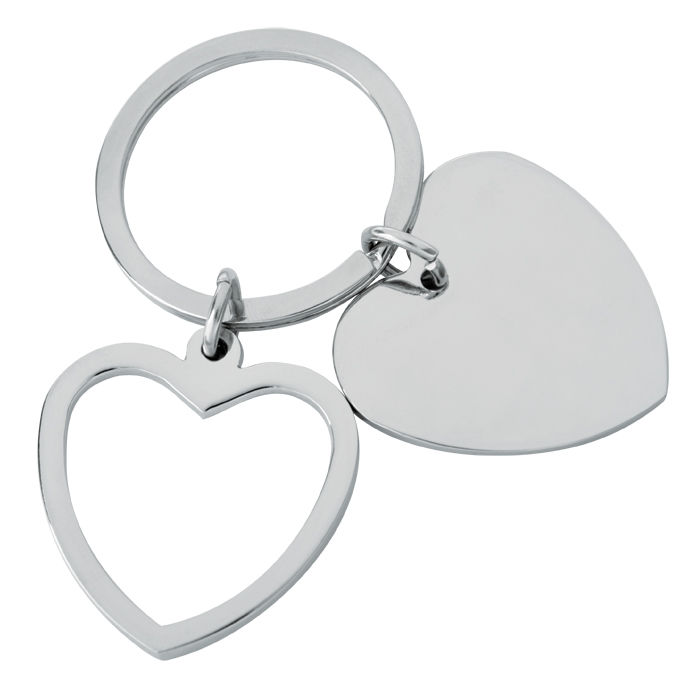 Брелок "Heart"; 3,5x3,5x0,2 см; металл