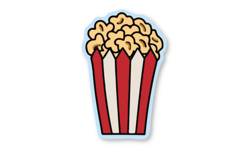 Стикер с лаком №35 Поп-корн