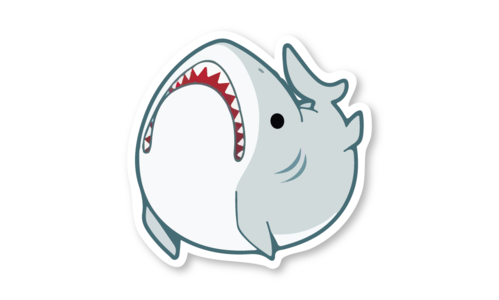 Стикер с лаком №23 Акулка