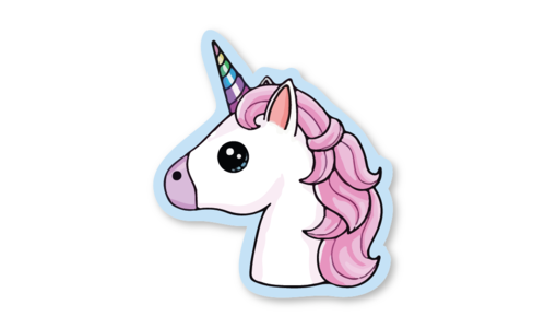 Стикер с лаком №39 Единорог
