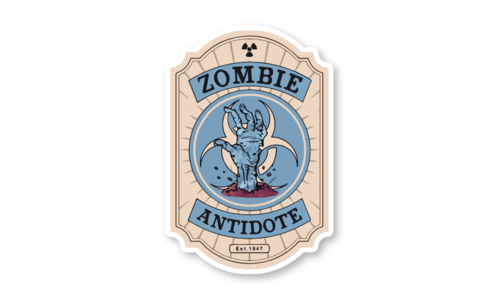 Стикер с лаком №19 Зомби