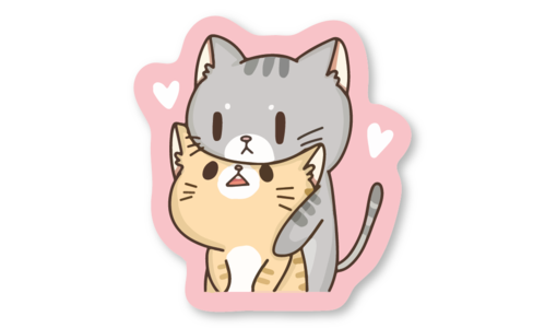 Стикер с лаком №22 Котики