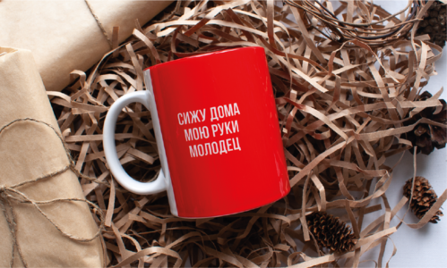 Кружка "Сижу дома, мою руки, молодец"