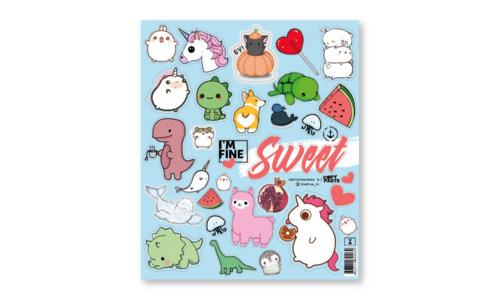 Стикерпак с лаком №4 Sweet