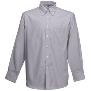 Рубашка "Long Sleeve Oxford Shirt", светло-серый, 70% х/б, 30% п/э, 135 г/м2