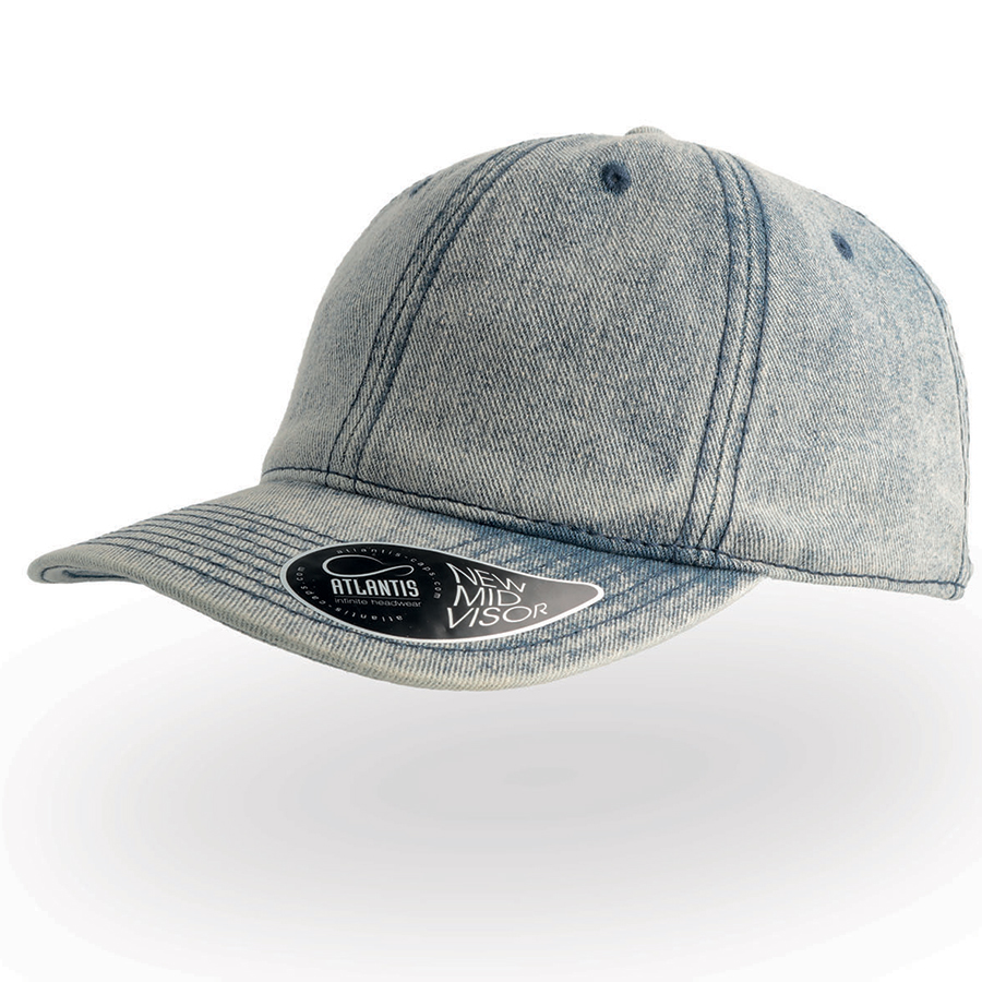 Бейсболка "DAD HAT", потертый джинс, 6 клиньев, 100% хлопок, 280грм2, металлическая застежка