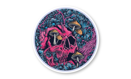 Стикер с лаком №5 Череп