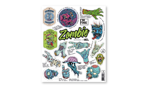 Стикерпак с лаком №1 Zombie