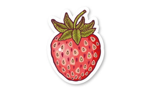 Стикер с лаком №38 Клубника