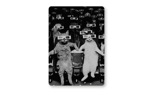 Стикер с лаком №126 Котики в кино