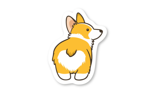 Стикер с лаком №24 Корги