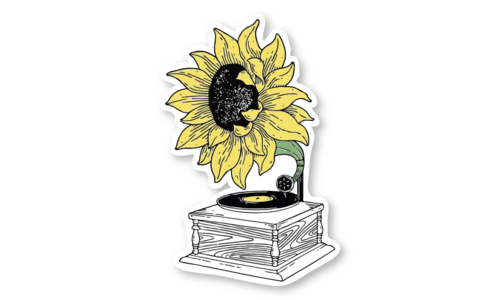 Стикер с лаком №46 Граммофон