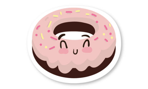 Стикер матовый №77 Пончик