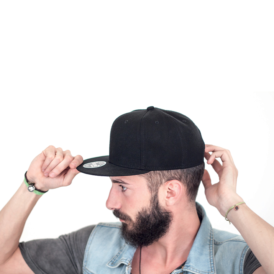 Бейсболка "SNAP BACK" 6 клиньев, плоский козырек, пластиковая застежка пвх, темно синий, 100% акрил, 400 г/м2